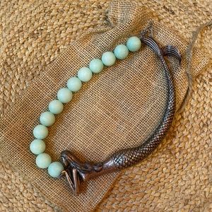16” Copper Mermaid Amazonite 14-16 MM Bead Handmade Necklace. Statement Piece